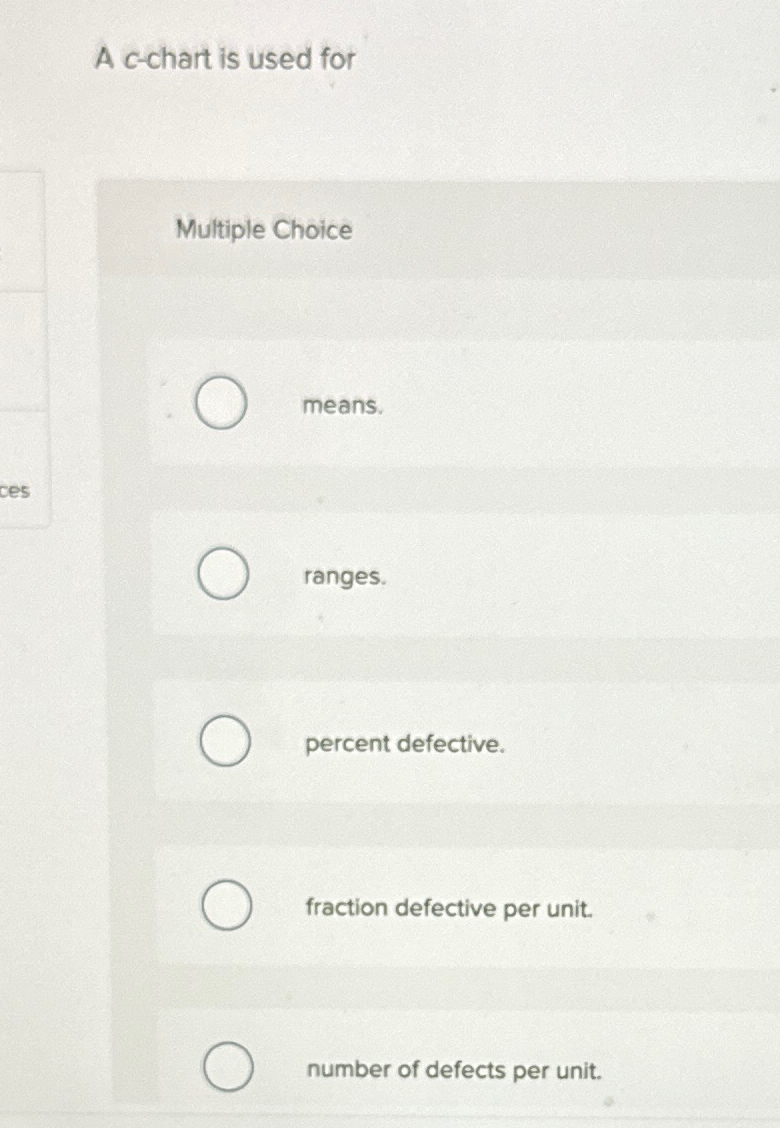 Solved A c-chart is used forMultiple | Chegg.com