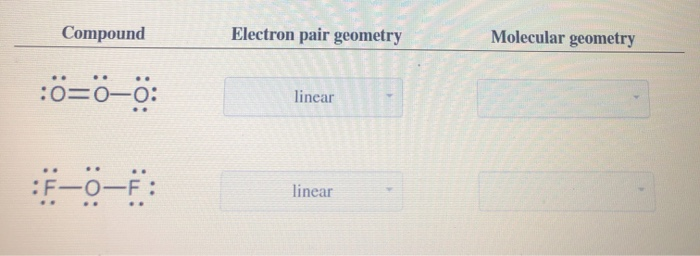 Solved Indicate The Electron Pair Geometry And The Molecular | Chegg.com