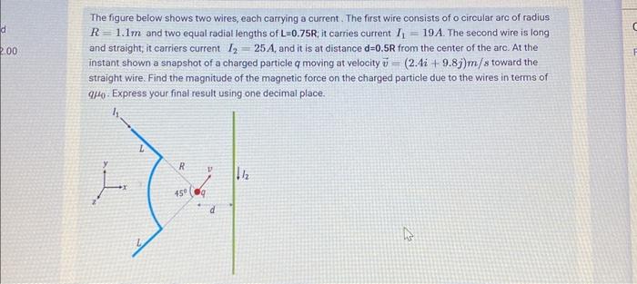 Solved The figure below shows two wires, each carrying a | Chegg.com