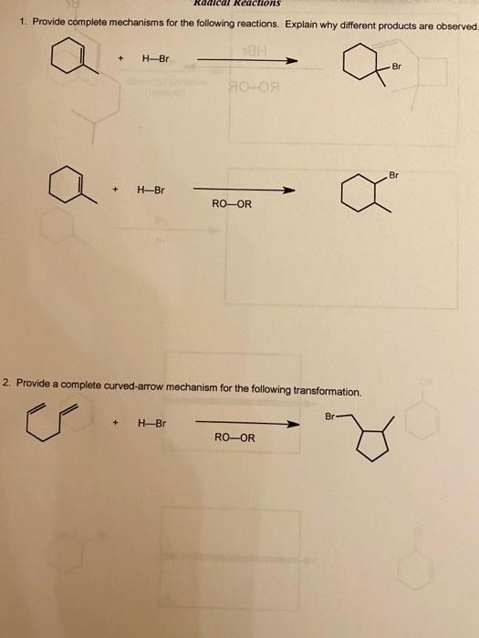 Solved Ucal Reactions 1. Provide Complete Mechanisms For The | Chegg.com