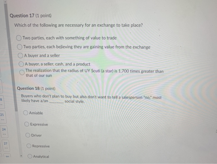 Solved Question 13 (1 point) Which of the following is most | Chegg.com
