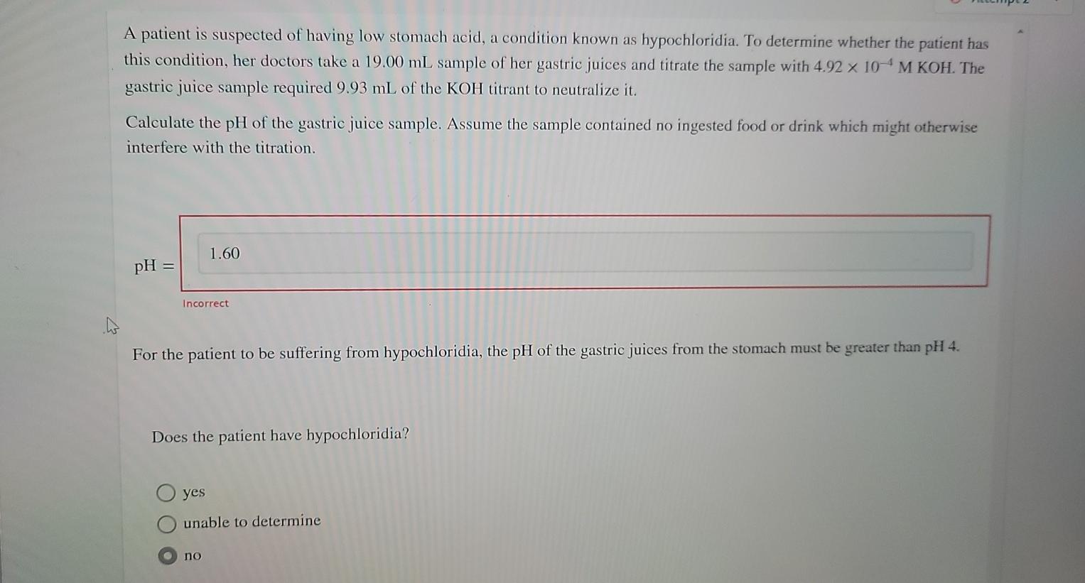 Solved A patient is suspected of having low stomach acid, a