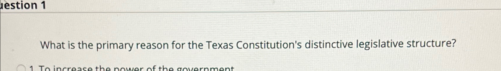Solved What is the primary reason for the Texas | Chegg.com