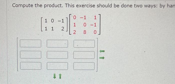 Solved Compute the product. This exercise should be done two | Chegg.com