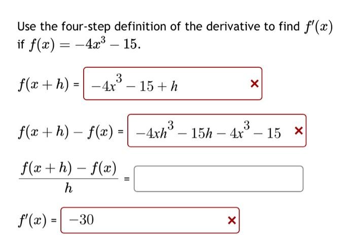 Solved Use the four-step definition of the derivative to | Chegg.com