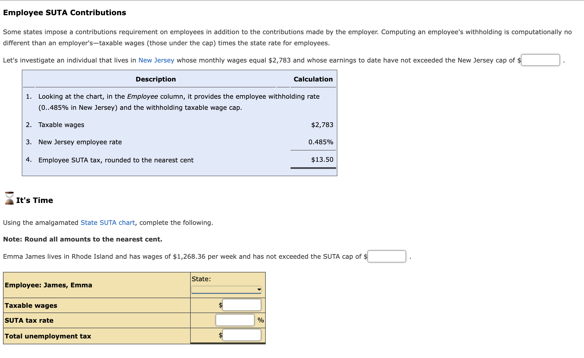Solved Employee SUTA Contributions Some states impose a | Chegg.com