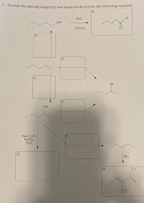 Solved 2. Provide the missing reagent(s) and major | Chegg.com