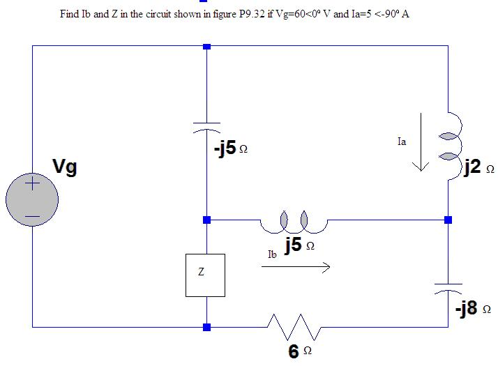 Solved Find Ib and Z in the circuit shown in figure P9.32 if | Chegg.com