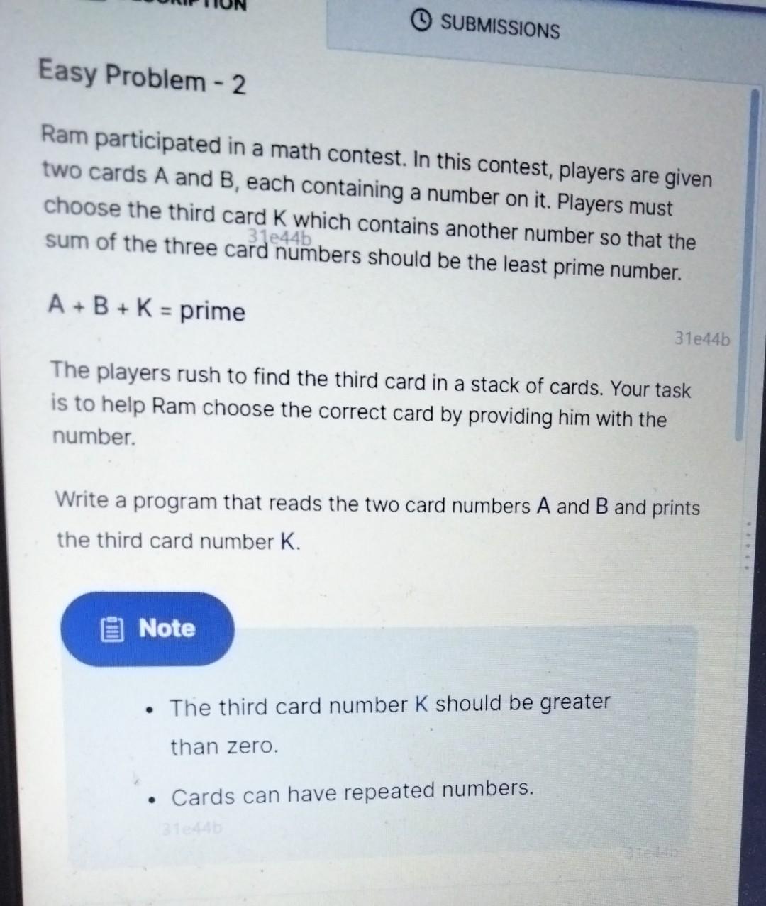 Solved Ram Participated In A Math Contest. In This Contest, | Chegg.com