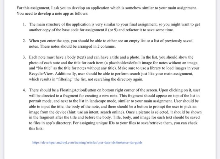 Solved For this assignment, I ask you to develop an | Chegg.com