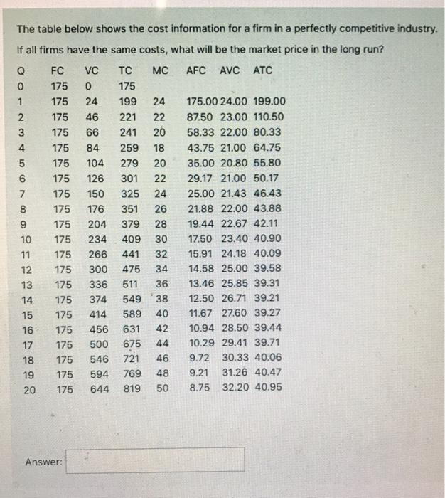 Solved 22 The table below shows the cost information for a | Chegg.com