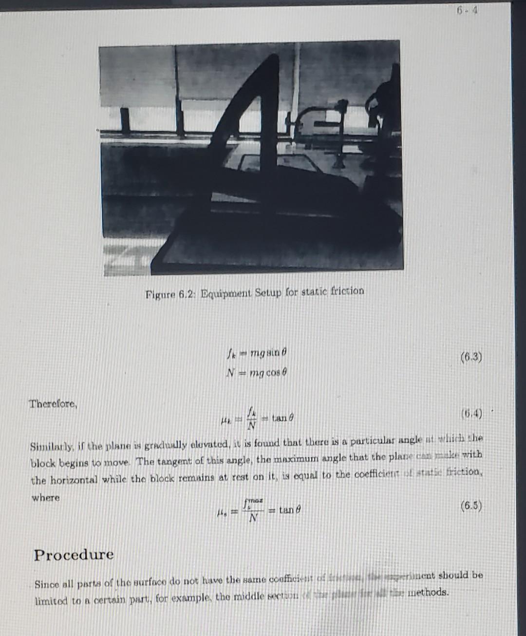 Solved Lab 6 Friction Pre-lab Spend the first 10-15 minutes | Chegg.com