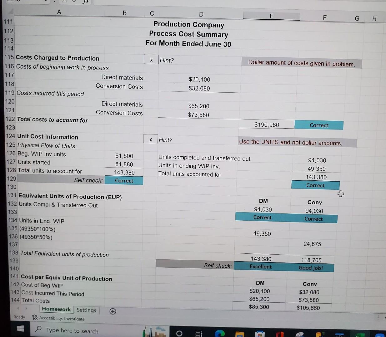 Solved A production company uses a process cost system. The | Chegg.com