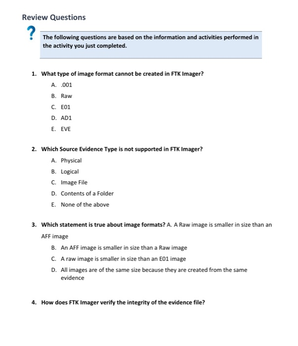 Solved Task 1 Basic Imaging Ftk Imager Task Objectives Chegg Com