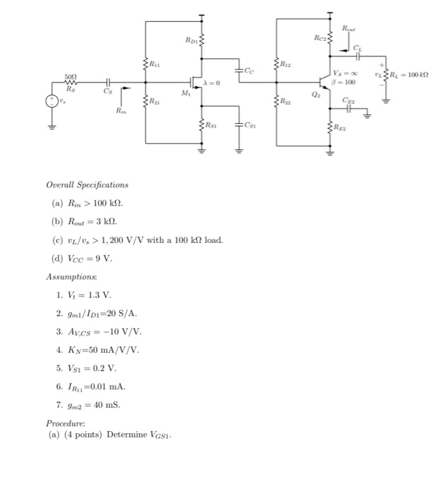 Solved Rpis Vs SR-1000 Overall Specifications (a) Rin > 100 | Chegg.com