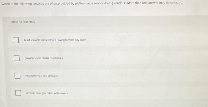 Solved Which of the following services are often provided by | Chegg.com