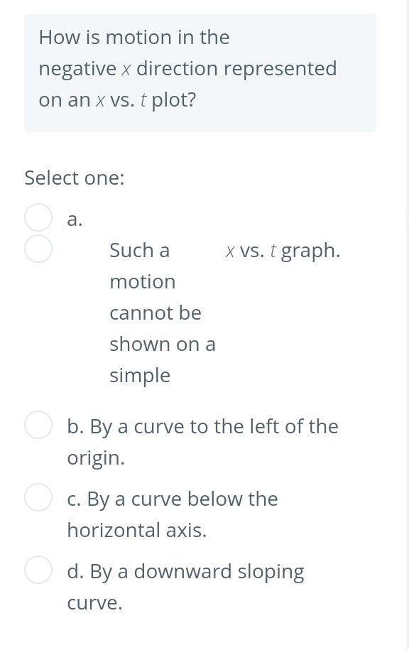 Solved How is motion in the negative x direction represented | Chegg.com