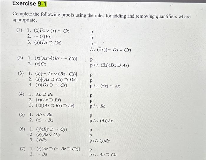 Solved Complete the following proofs using the rules for | Chegg.com