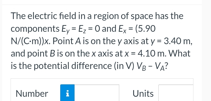 Solved The electric field in a region of space has the | Chegg.com