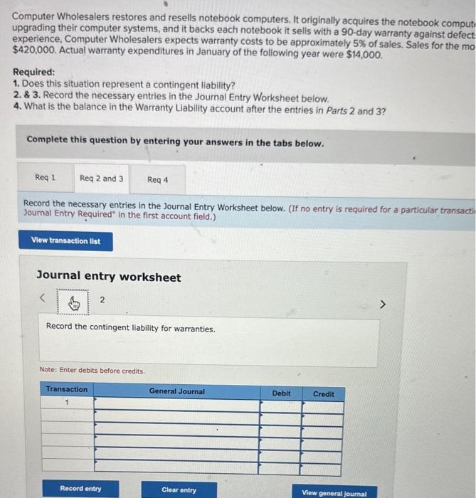 Solved Computer Wholesalers restores and resells notebook