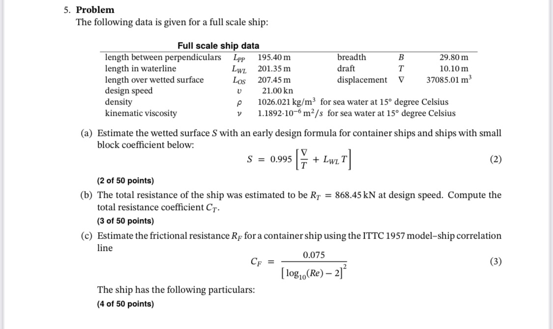 Solved ProblemThe following data is given for a full scale | Chegg.com