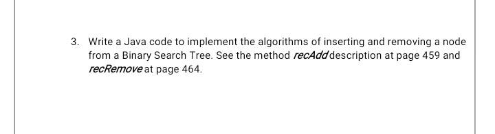 Solved 3. Write a Java code to implement the algorithms of | Chegg.com