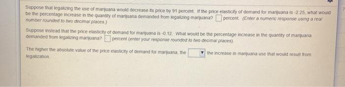 Solved Suppose That Legalizing The Use Of Marijuana Would | Chegg.com