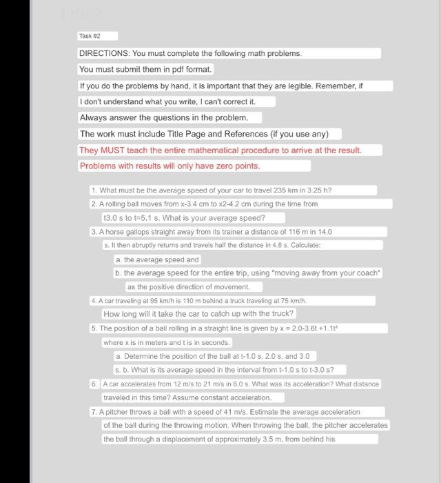 Solved Task +4 DIRECTIONS: You must complete the following | Chegg.com