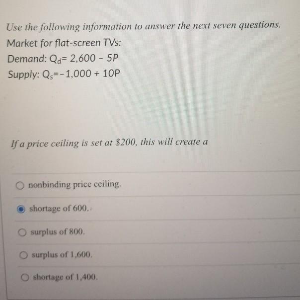 Solved Use the following information to answer the next | Chegg.com