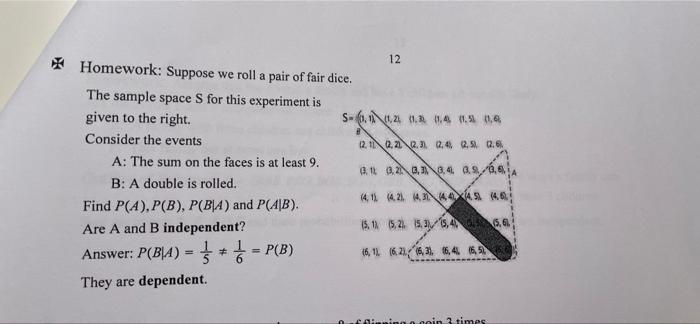 Solved 12 * Homework: Suppose We Roll A Pair Of Fair Dice. | Chegg.com ...