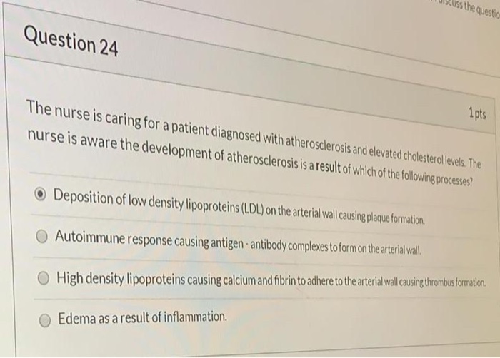 Solved Question 15 1 pts The nurse is caring for a patient | Chegg.com