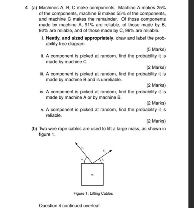 Solved 4. (a) Machines A, B, C Make Components. Machine A | Chegg.com