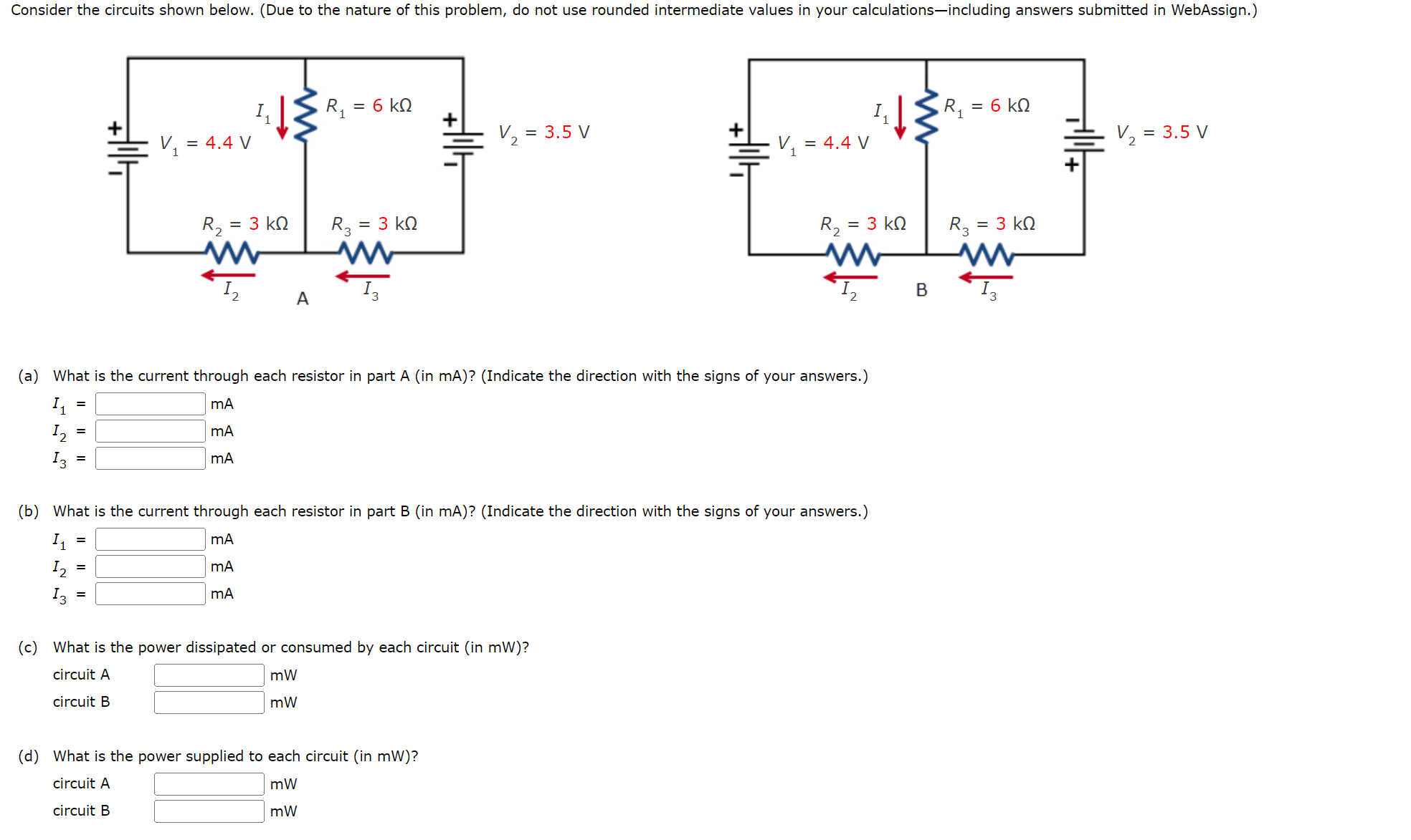 Solved (a) ﻿What is the current through each resistor in | Chegg.com