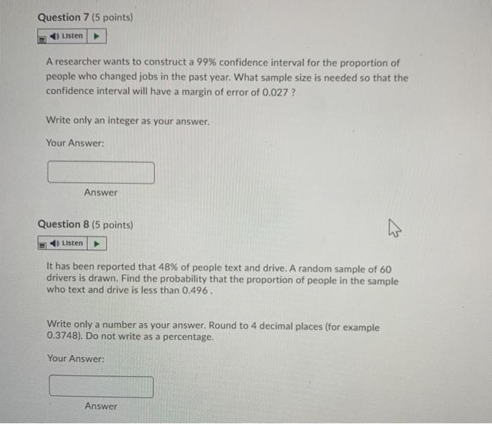 Solved Question 7 (5 points) Listen A researcher wants to | Chegg.com