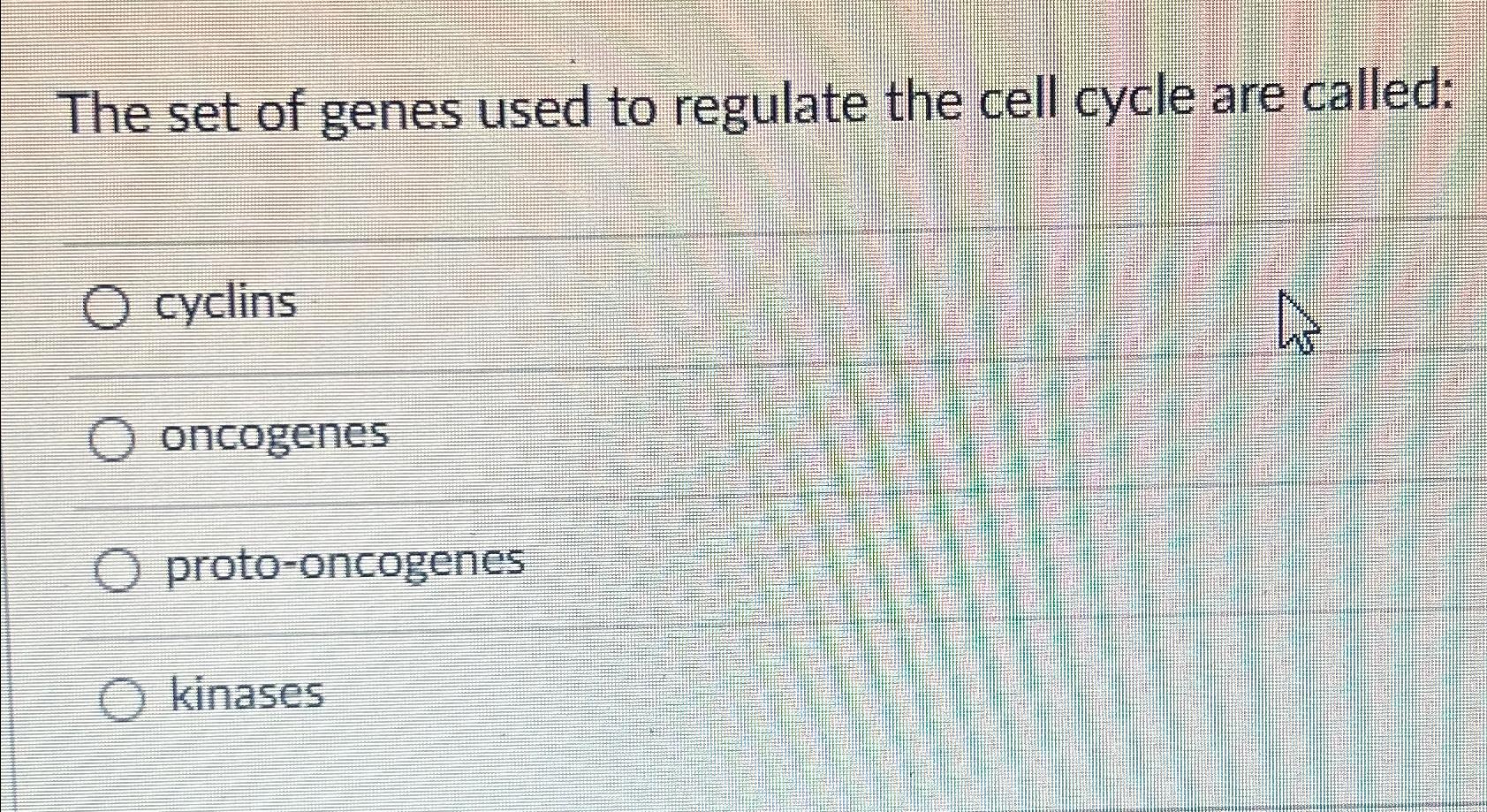 Solved The set of genes used to regulate the cell cycle are Biology Diagrams