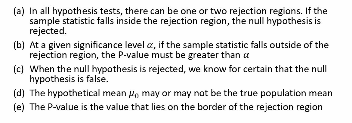 Rejected Test Examples Solved (a) In all hypothesis tests, there can be one or two | Chegg.com