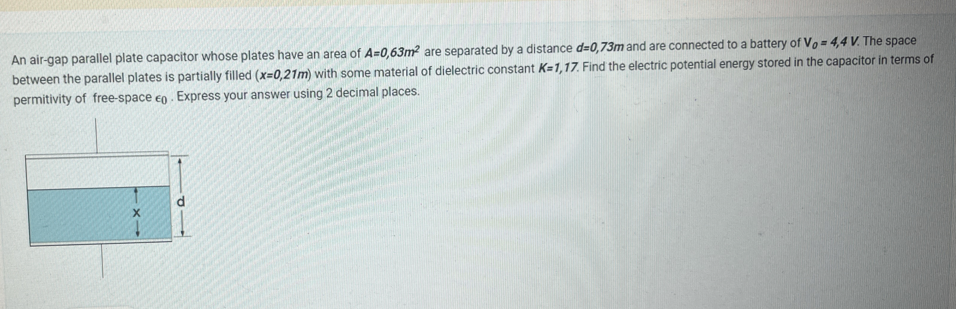 Solved An air-gap parallel plate capacitor whose plates have | Chegg.com
