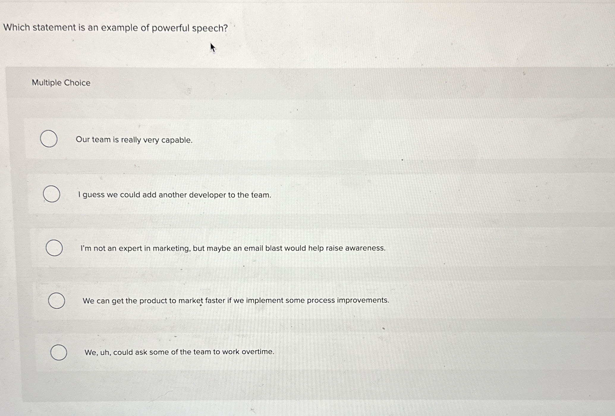Solved Which statement is an example of powerful | Chegg.com