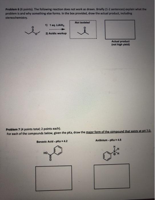 Solved Problem 6 (6 points). The following reaction does not | Chegg.com