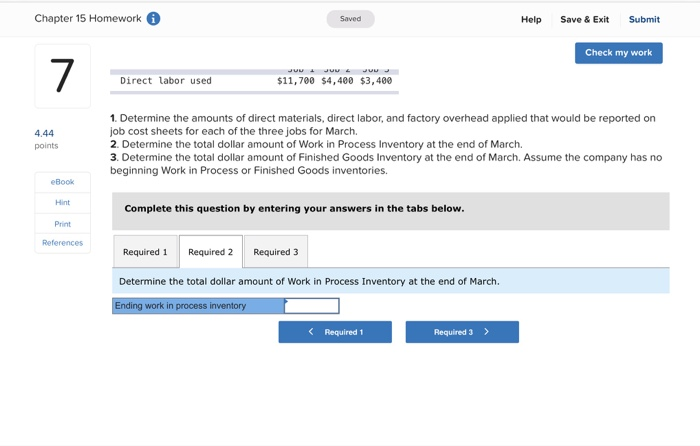 Solved Chapter 15 Homework i Saved Help Save & Exit Submit | Chegg.com