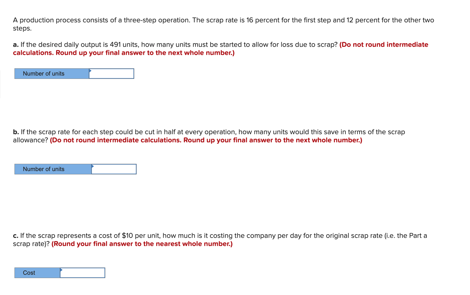 Solved A production process consists of a three-step | Chegg.com