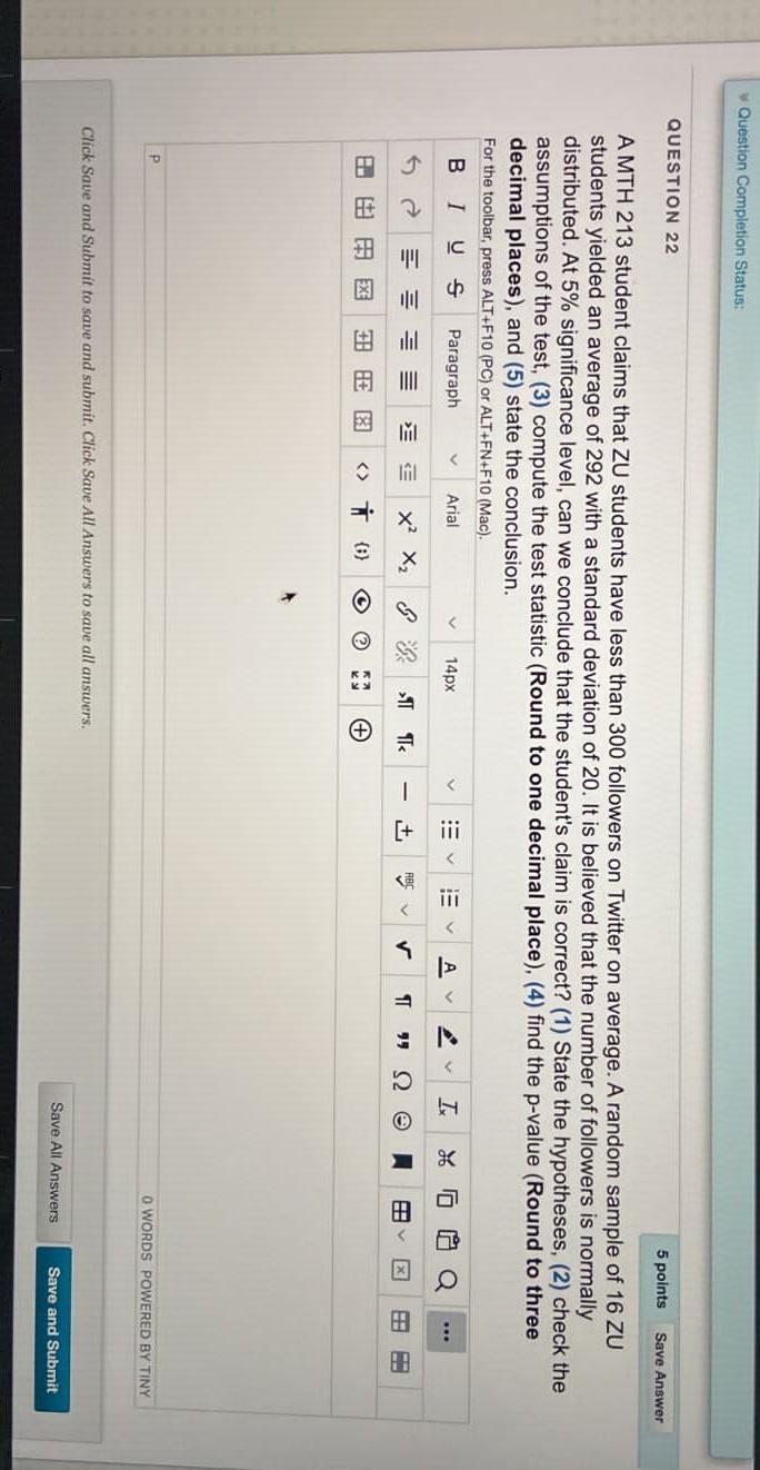 Solved Question Completion Status: QUESTION 22 5 points Save | Chegg.com
