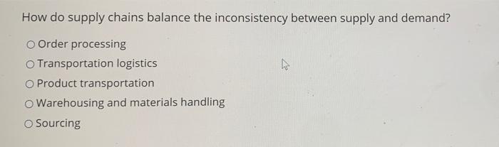 Solved How do supply chains balance the inconsistency | Chegg.com