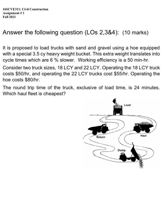 Solved 16SCVE311: Civil Construction Assignment #1 Fall 2021 | Chegg.com