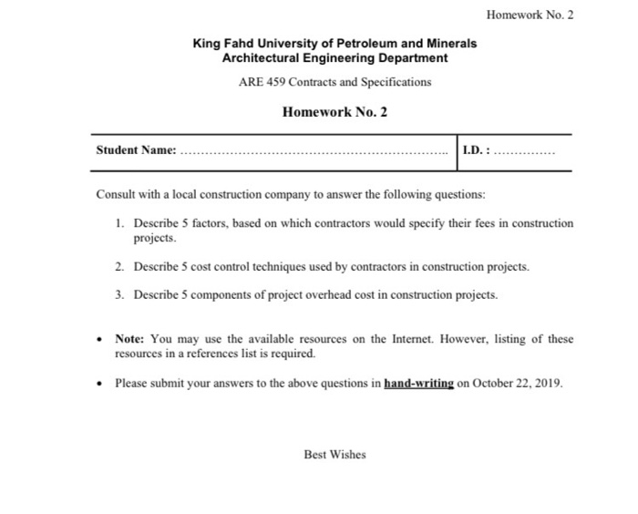 Solved Homework No 2 King Fahd University Of Petroleum A