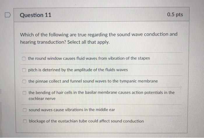 Solved Question 11 0.5 pts Which of the following are true | Chegg.com