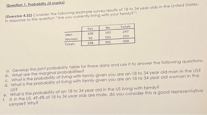 Solved Question 1. Probability (4 marks) (Exercise 4.32) | Chegg.com