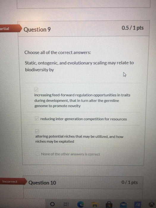Solved correct Question 10 0/1 pts Which of the following | Chegg.com