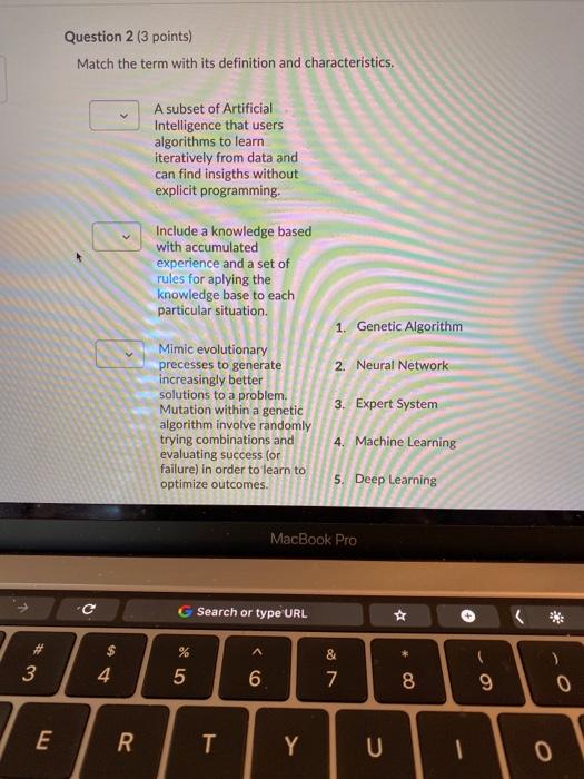 Solved Question 2 (3 points) Match the term with its | Chegg.com