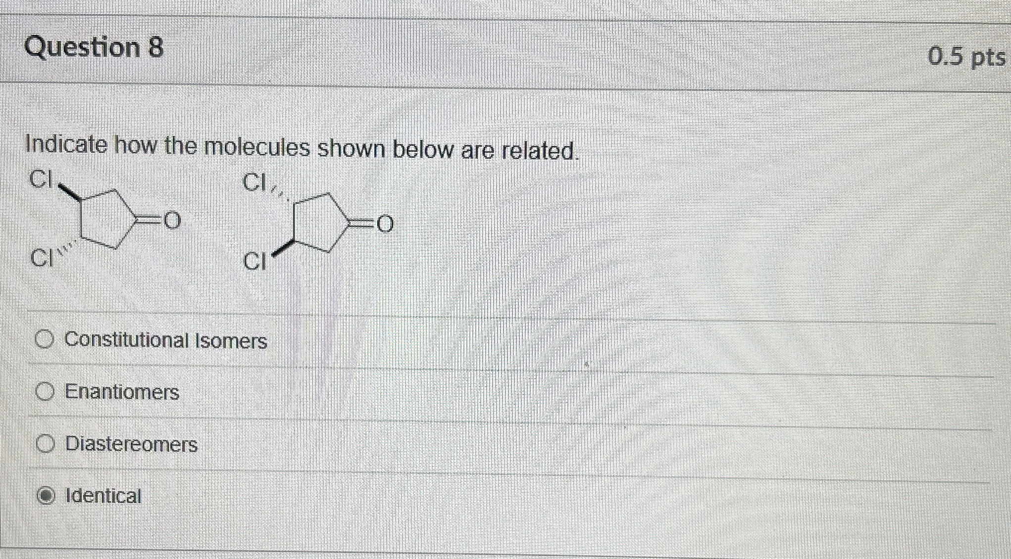 Solved Question 8Indicate how the molecules shown below are | Chegg.com